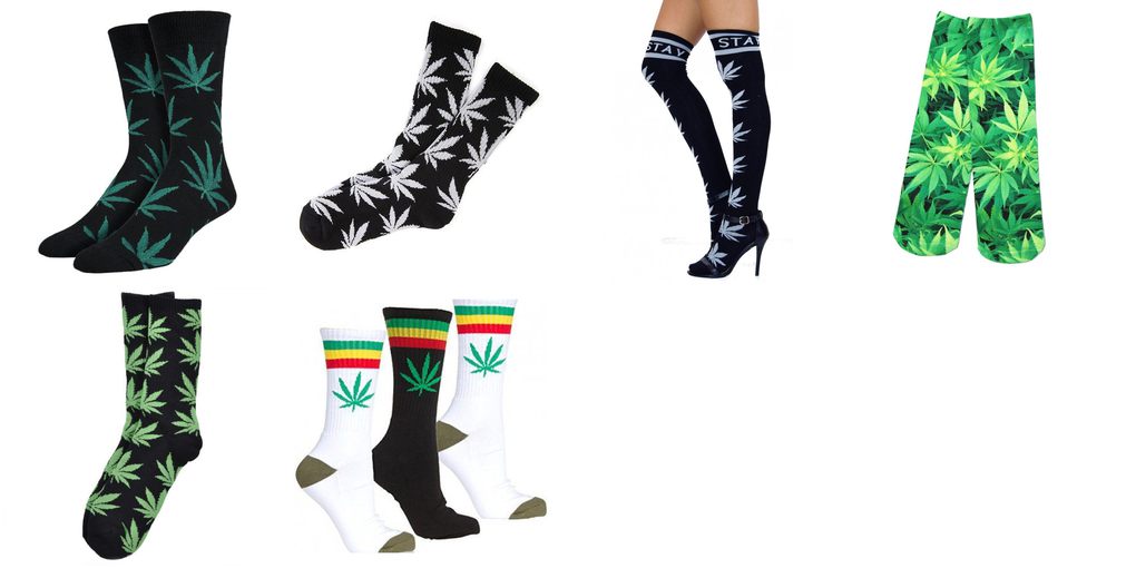 marijuana leaf socks